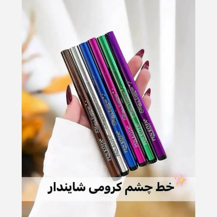 خط چشم ماژیکی رنگی شاین دار Pen Kota بسته 6 عددی