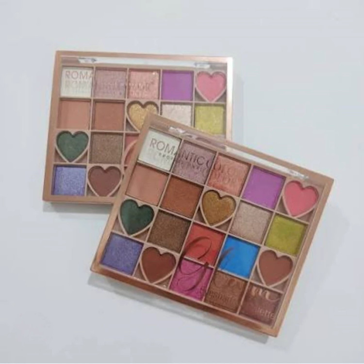 پالت سایه 20 رنگ Romantic Color مدل قلبی
